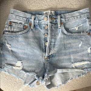 AGOLDE Women's Light Blue Denim Shorts